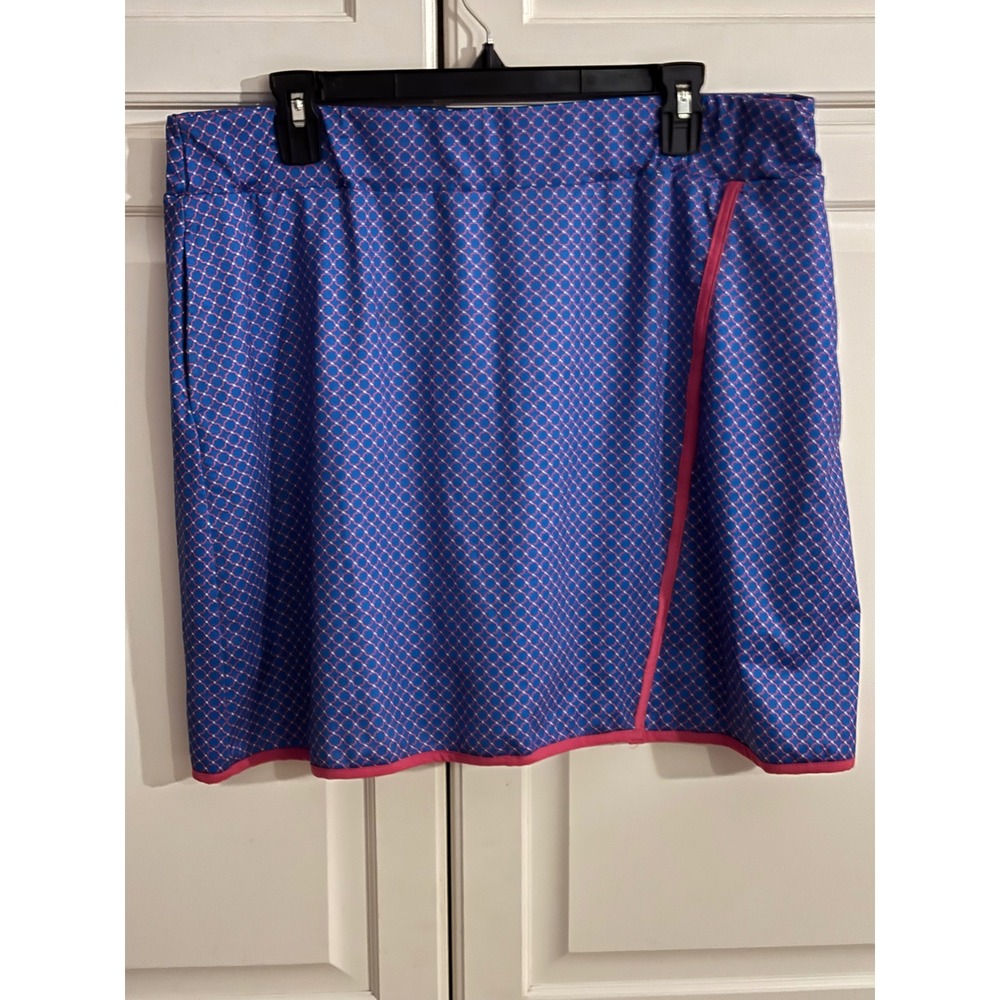 Court Haley Blue‎ Pink Geometric Athletic Golf Tennis Skort XL